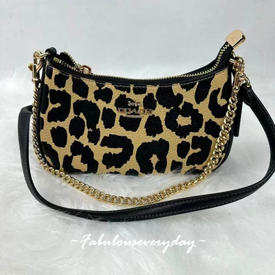 Coach Teri Mini Crossbody Bag With Leopard Print CBG65 Gold/Leopard Multi NWT - Image 1 of 4