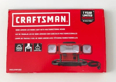 NEW!! CRAFTSMAN 3000 -Lumens LED Plug-in Portable Work Light (CMXELAYMPL1033) - Image 1 of 2