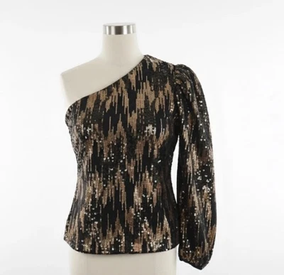 Et Vous black and gold sequin Asymmetrical top Size 14  Christmas/New year - Image 1 of 4