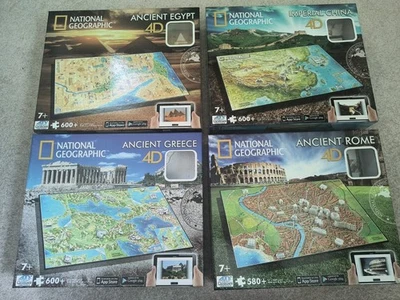 Set Of 4 Nat'l Geographic C.scape Puzzles: China Egypt Rome Greece w/buildings - Image 1 of 2