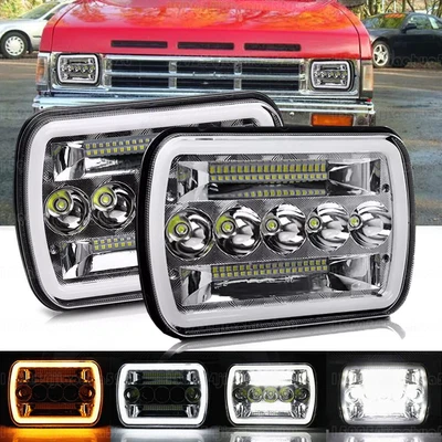 For 1990-1997 NISSAN HARDBODY PICK-UP TRUCK Beam 7x6 inch LED Headlight - Image 1 of 4