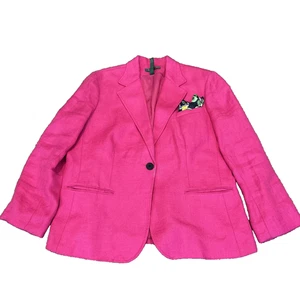 Lauren Ralph Lauren Womens 100% Linen Jacket Blazer Pink 16 Linen (read) issue - Picture 1 of 12