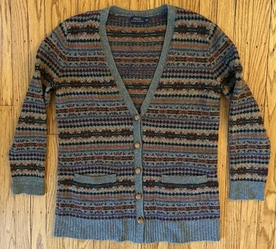 Mujer Polo Ralph Lauren Multicolor Botones Lana Cárdigan Suéter Talla M Foto 1 de 4