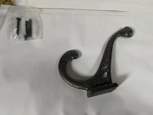 Decorative hat & coat hook antique silver effect vintage - Picture 1 of 4