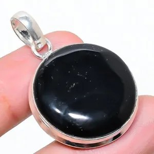 Black Onyx Gemstone Handmade 925 Silver Jewelry Pendant 1.54" 28gm C187 - Picture 1 of 1