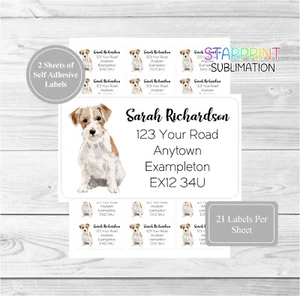 Jack Russell Terrier 42 personalisierte Adressetiketten, individuelle Retourenaufkleber - Bild 1 von 1