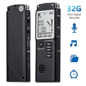 Voice Activated Mini Digital Sound Audio Recorder Dictaphone MP3 Player Stereo - Picture 1 of 14