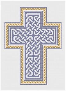 Cross Stitch Kit or Pattern by Florashell - Celtic Blue cross - Picture 1 of 1