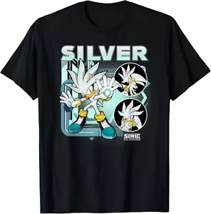 Sonic The Hedgehog Silver Multi Pose Poster T-Shirt - Picture 1 of 5