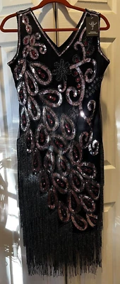 Disfraz Halloween Años 20 Inspirado en Aleta Vestido Más Accesorios Foto 1 de 4