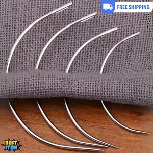 4pcs Curved Needles Set Stainless Steel Curved Needle For DIY Sewing And Crafts - Picture 1 of 4