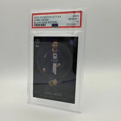 PSA 10 - Lionel Messi #466 - Match Attax 2022-2023 Black Edge Edition - Image 1 of 4