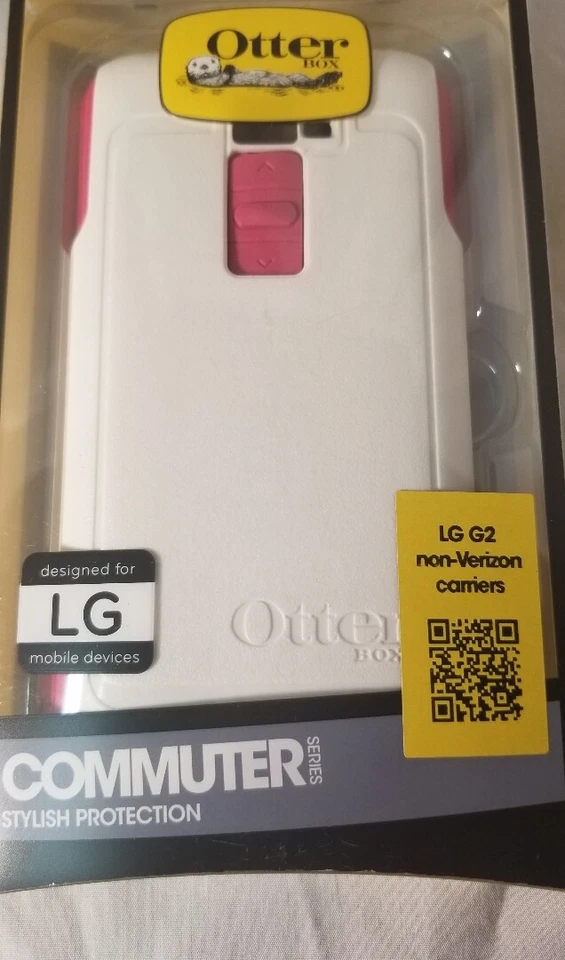 Otterbox Commuter Series Case Cover LG G2 white/pink (non-verizon) - Image 1 of 1