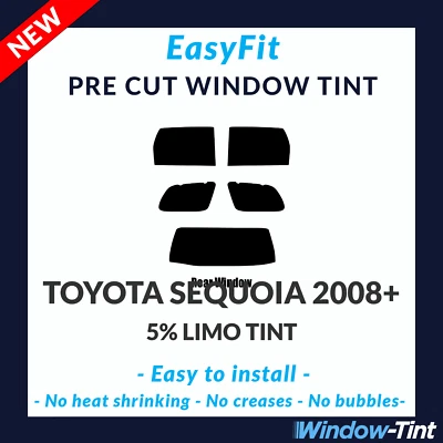 EasyFit Static Pre Cut Window Tint For Toyota Sequoia 2008 5% Limo Rear - Image 1 of 3