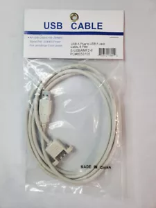 6 Fuß Halterung montierbare Buchse USB 2.0 A Stecker auf eine Buchse 6' Pan Pacific S-USBAMF2-6' - Bild 1 von 4