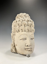 Fine Lifesize China Chinese Carved Stone Head of a Bodhisattva ca. 20th century