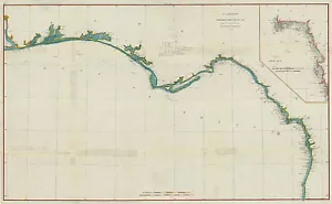 1877 Map St. Joseph Bay - Mobile Bay US Coastal Zone chart Nautical Wall Poster