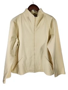 Eileen Fisher Womens Large Blazer Light Jacket Yellow Long Sleeve Zip - Picture 1 of 5
