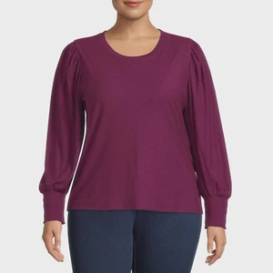 Terra & Sky Damen Puff Schulteroberteil in Übergröße, lila, 4 x 28W-30W - Bild 1 von 5