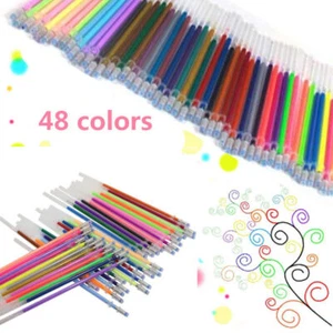 48pcs/Set Gel Pen Glitter Scrapbooking Ink Pens Adult Drawing Painting - Picture 1 of 12