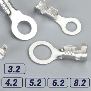 HEAT RESISTANT RING TERMINAL CRIMP VARIOUS HOLE SIZE 3.2-8.2MM AND QUANTITIES - Picture 1 of 8