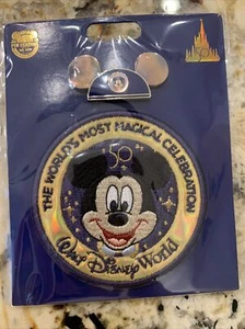 Walt Disney World 50th Anniversary Mickey Patch and Pin Set - Picture 1 of 9