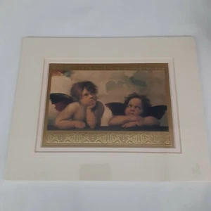 Estampado vintage de querubín de la Virgen Sixtina de Rafael. 8x10 nuevo - Imagen 1 de 3