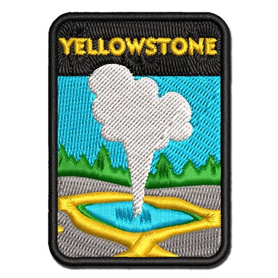 Destination Yellowstone National Park Embroidered Iron-On Patch Applique - Image 1 of 4