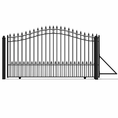 ALEKO Garden Steel St. Louis Style 12' Single Sliding Driveway Gate Black - Image 1 of 4