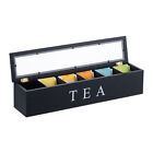 Tea Box Storage Chest Bamboo Teabag Trunk Organiser Transparent Display