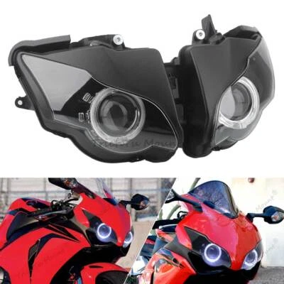 Projector Assembly Headlight White Angel Eye Lamp For Honda CBR1000RR 2008-2011 - Image 1 of 4