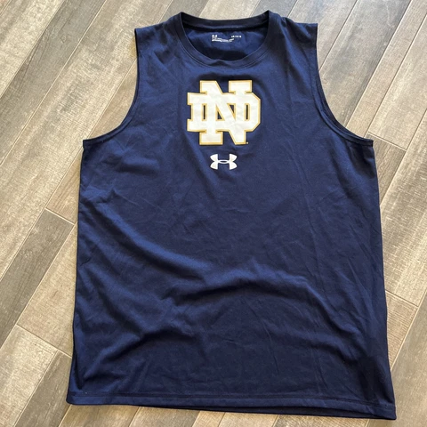 Under Armour Norte Dame Fighting Irish Muscle Tank FITTED Gym Shirt Sleeveless L Cover
