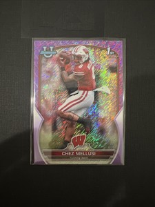 2022 Bowman U Chez Mellusi Purple Shimmer #86 Wisconsin Badgers RB