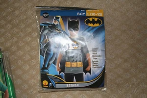 New Boys Batman Costume Rubie's Size Large 10-12 Includes Shirt Mask Cape - Picture 1 of 2