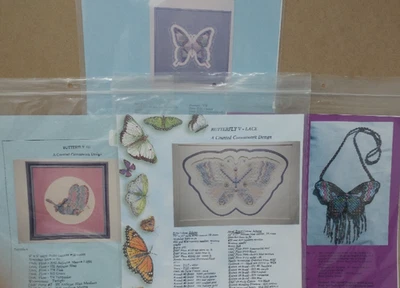 Butterfly Embroidery Patterns Lot of 4 Counted Canvas Work Designs - Image 1 of 4