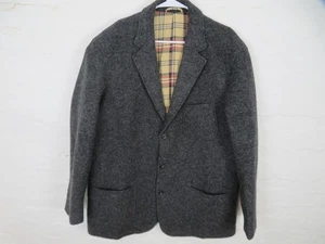 Territory Ahead Blazer Mens XL Gray 100% Wool Plaid Lined 3 Button Patch Pockets - Picture 1 of 8
