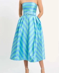 Rebecca Vallance Dress Size AU 8 US 4 Seychelles Long Blue Strapless Midi - Picture 1 of 19
