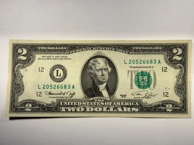1976 $2 Dollar U.S. Federal Reserve UNC Banknote San Francisco fr#1935 SPC1392 - Image 1 of 3