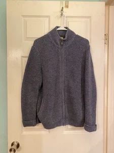 GUC L.L.Bean Men's Organic Cotton Size Medium-Regular Full-Zip Sweater - Picture 1 of 7