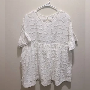 Vestido Corto Blanco Talulah Anthropologie Estilo Babydoll Talla Mediana - Imagen 1 de 5