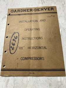 OME 1955 Gardner Denver Install Instructions RX Horizontal Compressors RX-100 - Picture 1 of 4