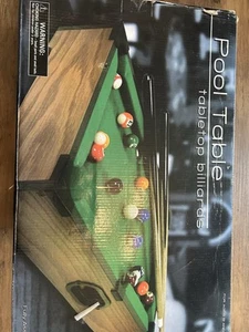 Mini Table Top Billiards Snooker for Family Game Parties with 16 Balls, 2 Cues - Picture 1 of 3