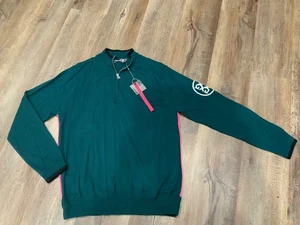 New G/Fore Merino Wool 1/4 Zip Sweater Pullover Pine Green Men's Sz M - Picture 1 of 14