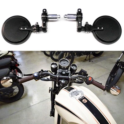 Motorcycle 7/8" Folding Handle Bar End Mirrors For Harley Davidson Cafe Racer A+ - Изображение 1 из 4