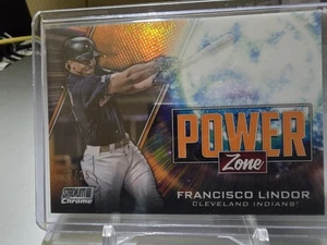2020 Stadium Club Francisco Lindor Power Zone rifrattore arancione 5/25 - Foto 1 di 2