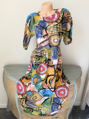 ZANZEA Maxi Dress S Women Art Wear Sundress Kaftan Abaya Colorful Fun Long - Image 1 of 4