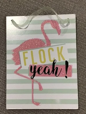Placa suspensa Flamingo Flock Yeah listra turquesa rosa engraçada decoração jardim para casa - Imagem 1 de 2