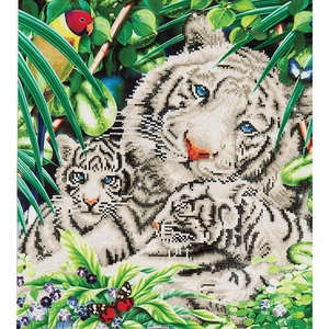 Diamond Dotz - Diamond Painting Kit - White Tiger & Cubs Design - Intermediate - Bild 1 von 2