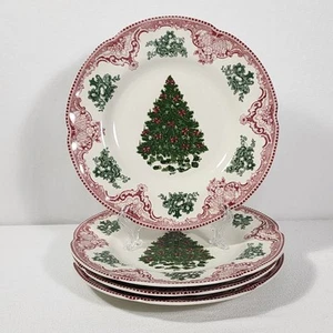 4 piatti insalata albero di Natale Johnson Brothers Old Britain Castles albero verde - Foto 1 di 11