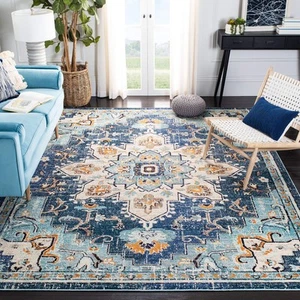 Madison Collection X-Large Area Rug - 12' x 15', Blue & Light Blue, Medallion... - Picture 1 of 9